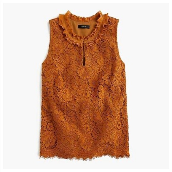J. Crew Tops - J.Crew Lace Ruffle Sleeveless top